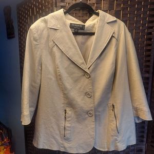 Linen Beige mid sleeve blazer
